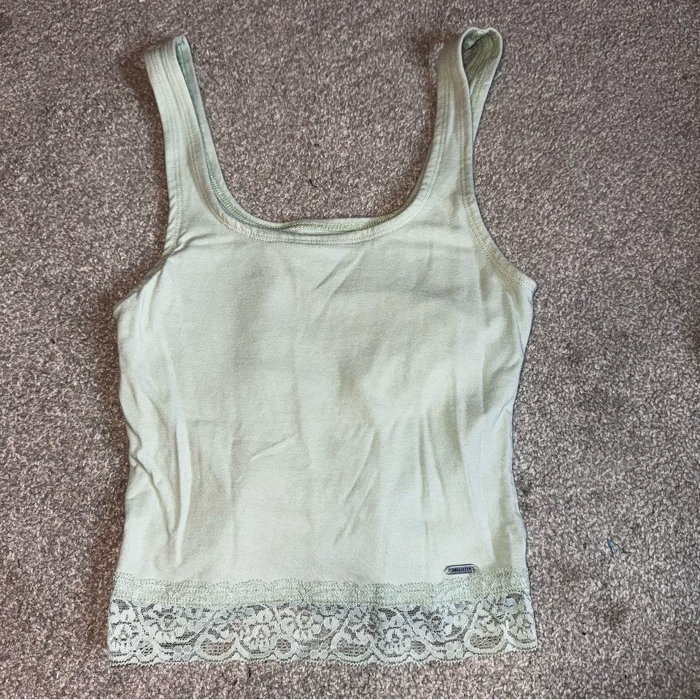 Hollister Elegant Lace Trim Tank Top - Small